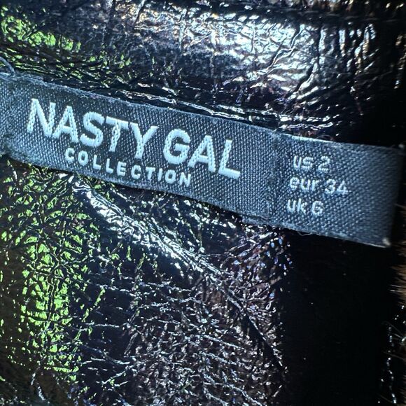 Nastygal Falling Fur You Faux Fur Trench Coat, Black, Size 2, XS - Picture 5 of 15